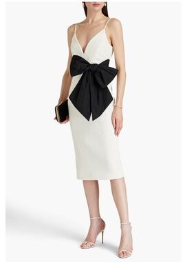 Rebecca Vallance Two-Tone Bow Midi Skirt - White & Black